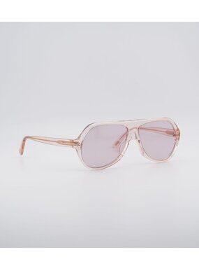 Tom Ford Thomas FT0732 72Y Sunglasses Shiny Pink Aviator Frame, Violet Lenses